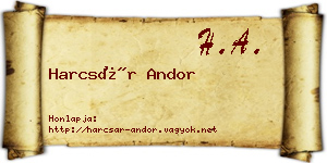 Harcsár Andor névjegykártya