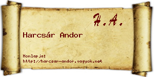 Harcsár Andor névjegykártya