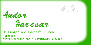 andor harcsar business card